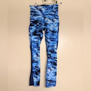 Lululemon Wunder Under Hi Rise Tight‎ Women’s 4 Tidal Multi Blue 7/8 Leggings